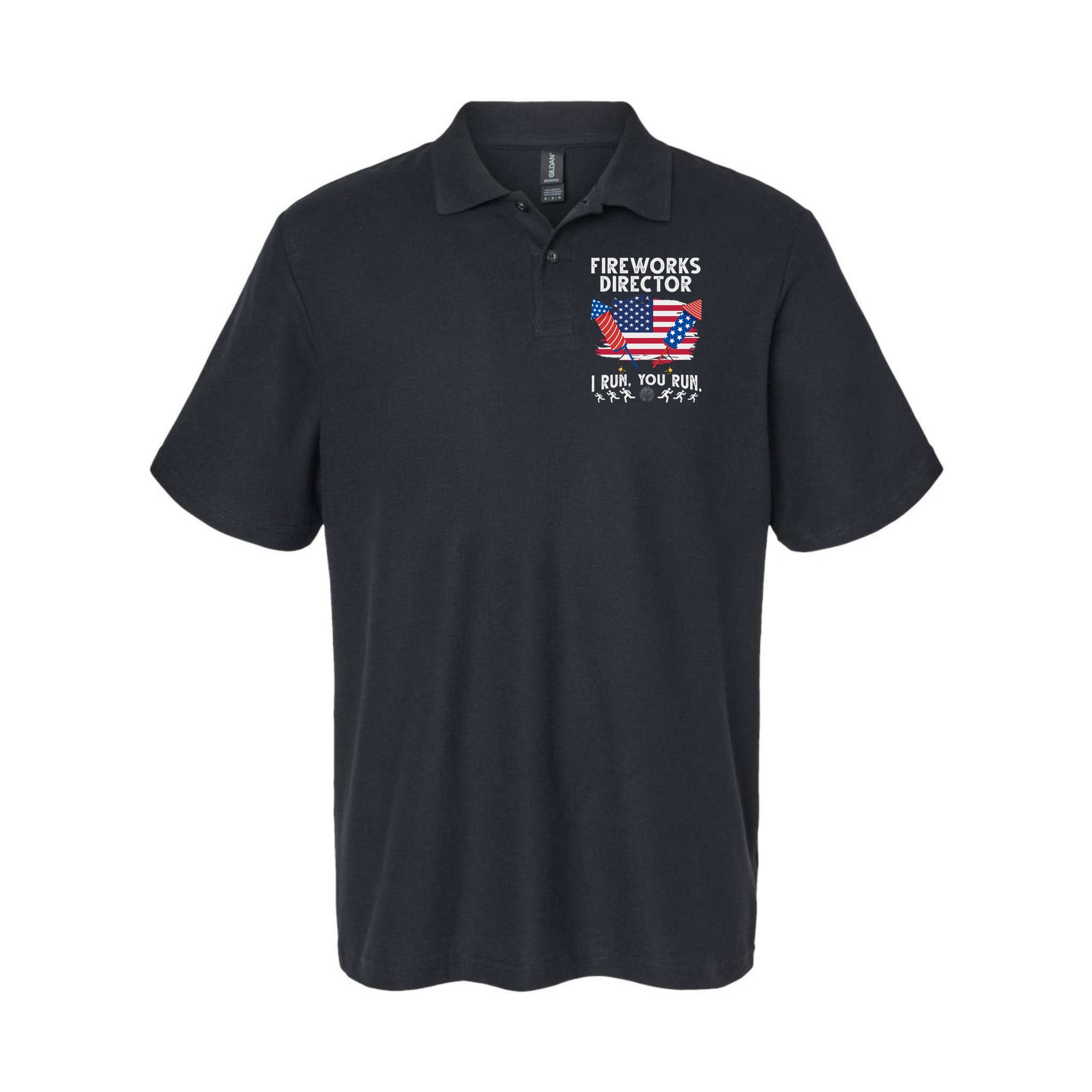 Fireworks Director I Run You Run 4th Of July Festive Polo