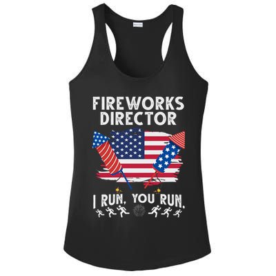 Fireworks Director I Run You Run 4th Of July Festive Ladies PosiCharge Competitor Racerback Tank