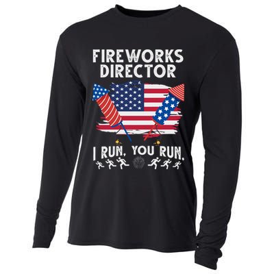 Fireworks Director I Run You Run 4th Of July Festive Cooling Performance Long Sleeve Crew