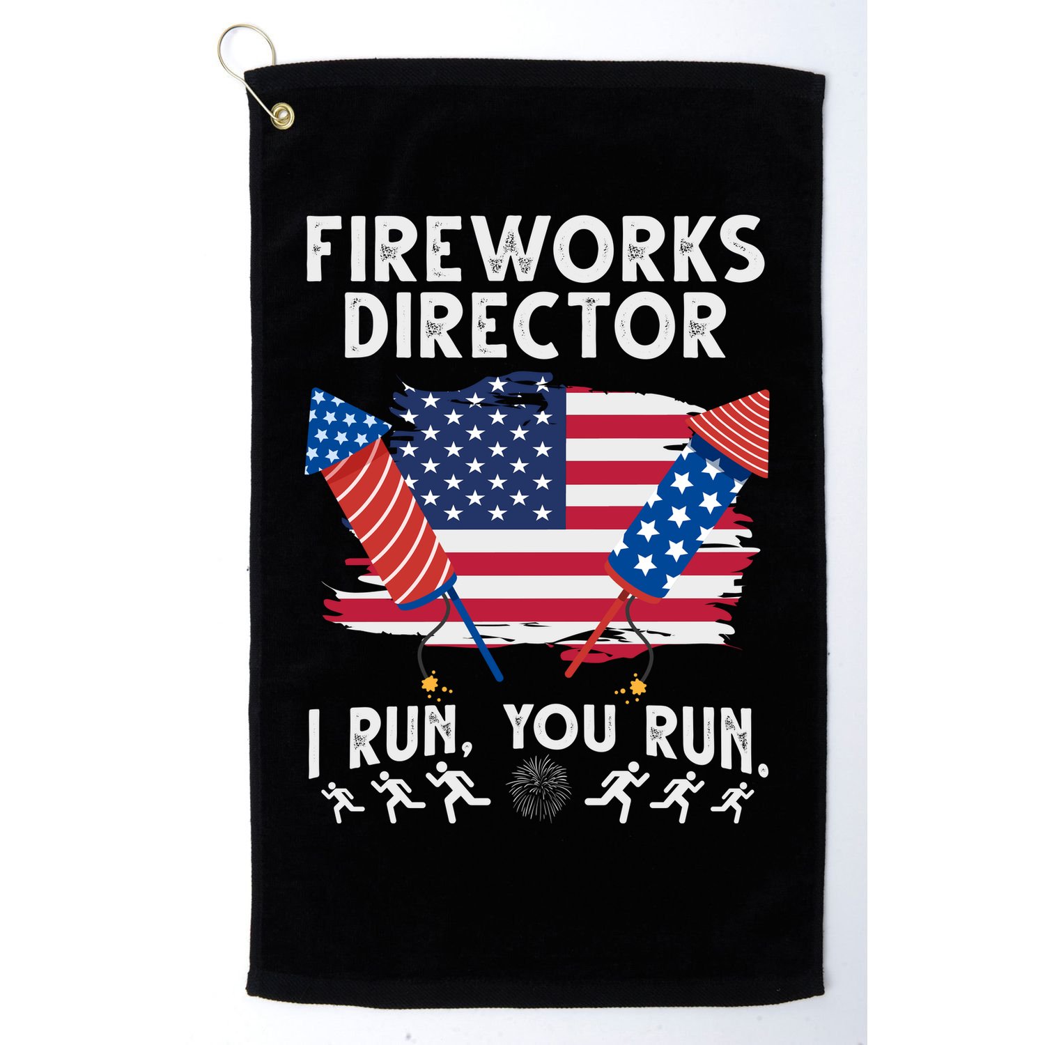 Fireworks Director I Run You Run 4th Of July Festive Golf Towel
