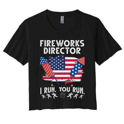 Fireworks Director I Run You Run 4th Of July Festive Crop Top