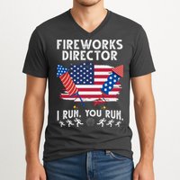 Fireworks Director I Run You Run 4th Of July Festive V-Neck T-Shirt