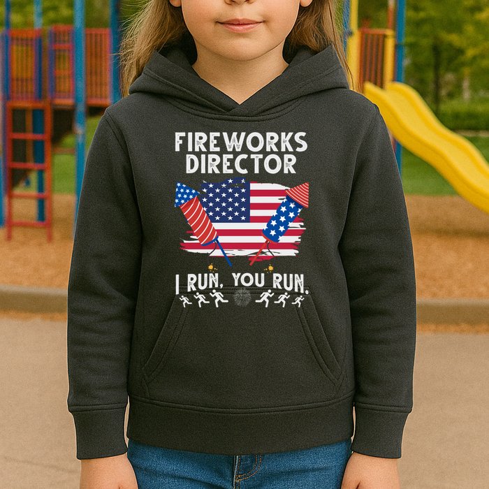 Fireworks Director I Run You Run 4th Of July Festive Kids Hoodie