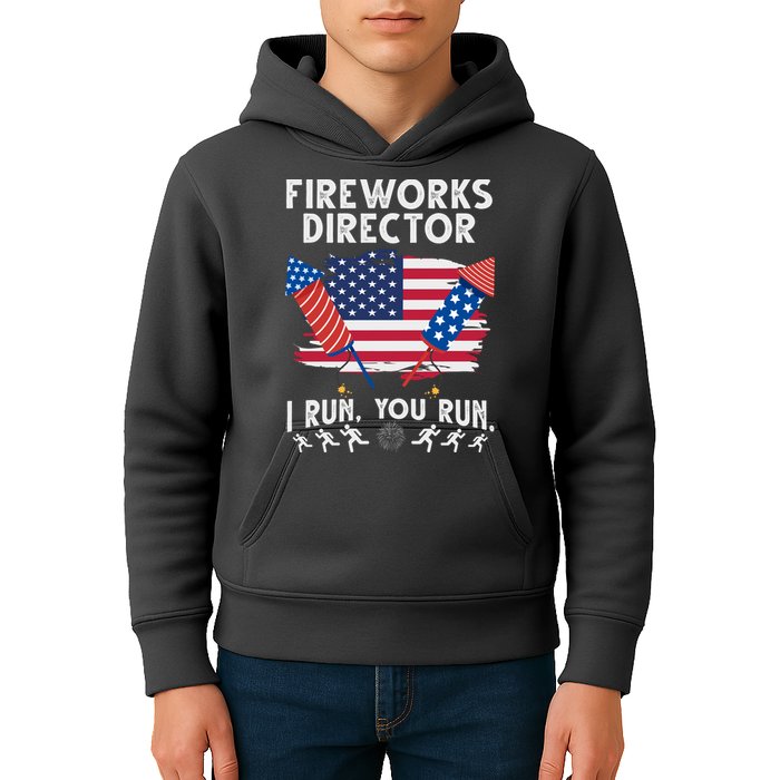 Fireworks Director I Run You Run 4th Of July Festive Kids Hoodie