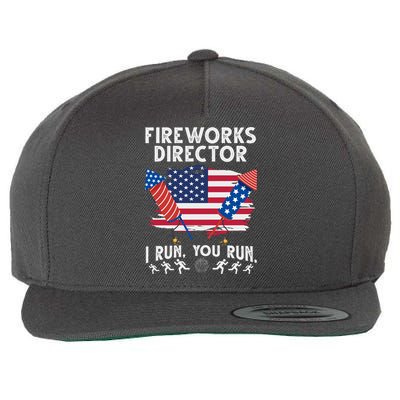 Fireworks Director I Run You Run 4th Of July Festive Wool Snapback Cap