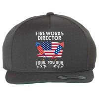 Fireworks Director I Run You Run 4th Of July Festive Wool Snapback Cap