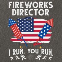 Fireworks Director I Run You Run 4th Of July Festive Cotton Canvas Backpack