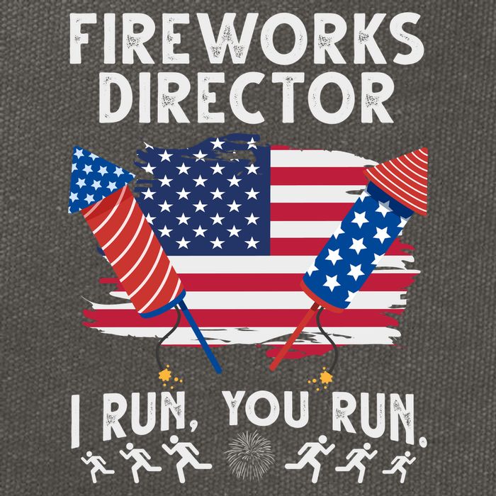 Fireworks Director I Run You Run 4th Of July Festive Cotton Canvas Backpack