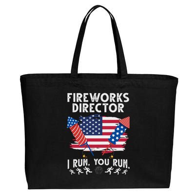 Fireworks Director I Run You Run 4th Of July Festive Cotton Canvas Jumbo Tote