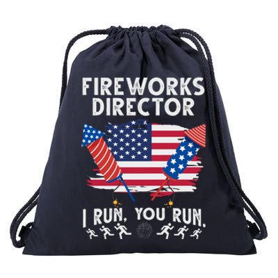 Fireworks Director I Run You Run 4th Of July Festive Drawstring Bag