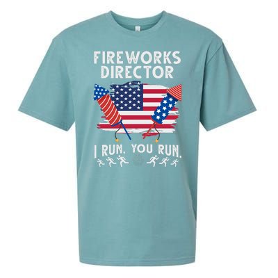 Fireworks Director I Run You Run 4th Of July Festive Sueded Cloud Jersey T-Shirt