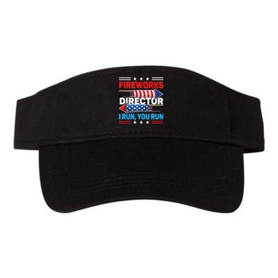 Fireworks Director If I Run You Run 4th July Gift Design Valucap Bio-Washed Visor