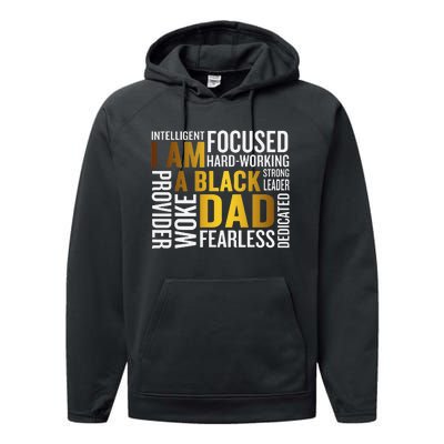 Father's Day I Am Black Dad Black Father Black King Man Performance Fleece Hoodie