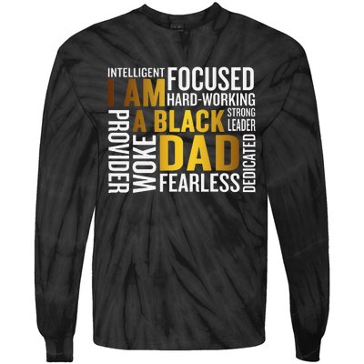 Father's Day I Am Black Dad Black Father Black King Man Tie-Dye Long Sleeve Shirt