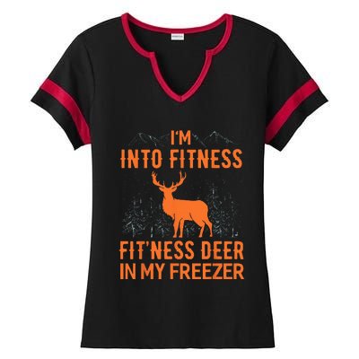 Fitness Deer In My Freezer Deer Deer Hunting Ladies Halftime Notch Neck Tee