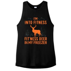 Fitness Deer In My Freezer Deer Deer Hunting Ladies PosiCharge Tri-Blend Wicking Tank