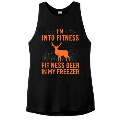 Fitness Deer In My Freezer Deer Deer Hunting Ladies PosiCharge Tri-Blend Wicking Tank