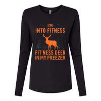 Fitness Deer In My Freezer Deer Deer Hunting Womens Cotton Relaxed Long Sleeve T-Shirt