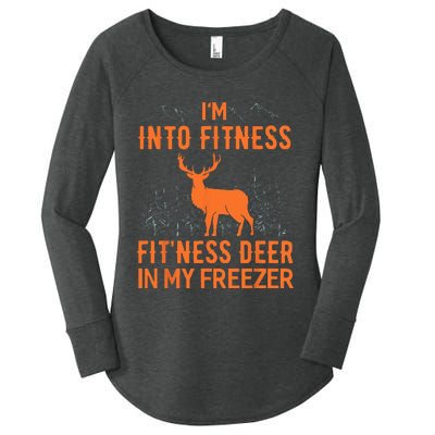 Fitness Deer In My Freezer Deer Deer Hunting Women's Perfect Tri Tunic Long Sleeve Shirt