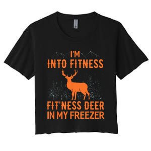 Fitness Deer In My Freezer Deer Deer Hunting Women's Crop Top Tee