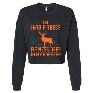 Fitness Deer In My Freezer Deer Deer Hunting Cropped Pullover Crew