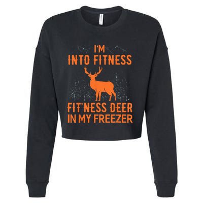 Fitness Deer In My Freezer Deer Deer Hunting Cropped Pullover Crew