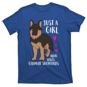 Funny Dog Just A Who Loves Ger Shepherds Cool Gift T-Shirt