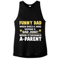 Funny Dad Joke When It Becomes A Parent Ladies PosiCharge Tri-Blend Wicking Tank