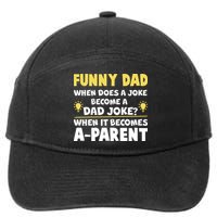 Funny Dad Joke When It Becomes A Parent 7-Panel Snapback Hat