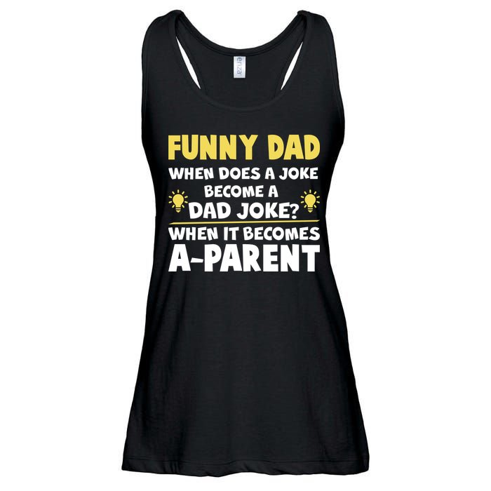 Funny Dad Joke When It Becomes A Parent Ladies Essential Flowy Tank
