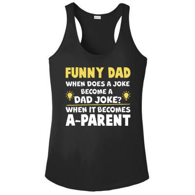 Funny Dad Joke When It Becomes A Parent Ladies PosiCharge Competitor Racerback Tank