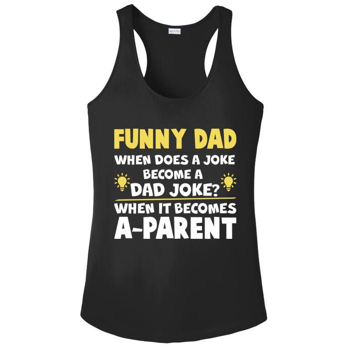 Funny Dad Joke When It Becomes A Parent Ladies PosiCharge Competitor Racerback Tank