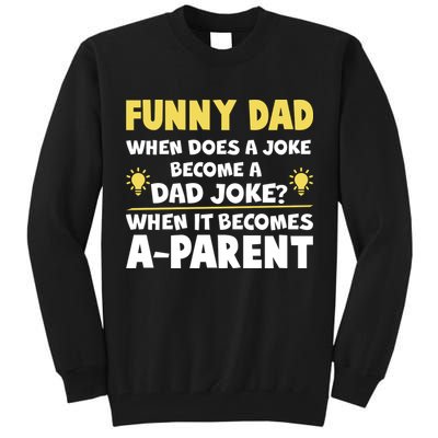 Funny Dad Joke When It Becomes A Parent Tall Sweatshirt