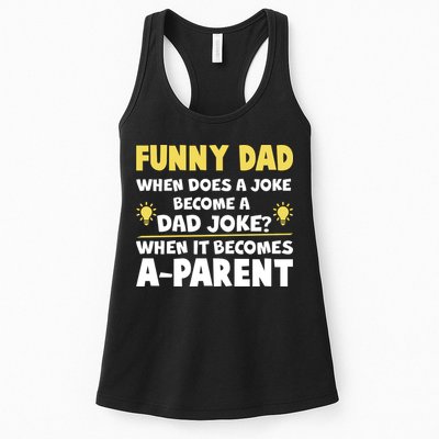 Funny Dad Joke When It Becomes A Parent Womens Tank Top