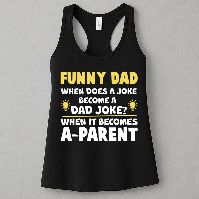 Funny Dad Joke When It Becomes A Parent Womens Tank Top