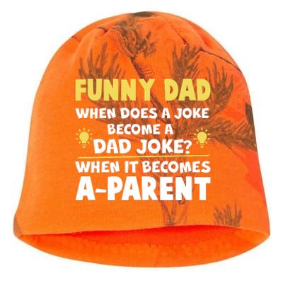 Funny Dad Joke When It Becomes A Parent Kati - Camo Knit Beanie