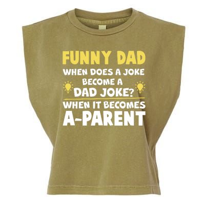 Funny Dad Joke When It Becomes A Parent Garment-Dyed Women's Muscle Tee