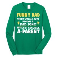 Funny Dad Joke When It Becomes A Parent Long Sleeve Shirt