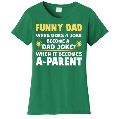 Funny Dad Joke When It Becomes A Parent Women's T-Shirt