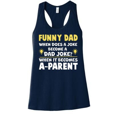 Funny Dad Joke When It Becomes A Parent Women's Racerback Tank