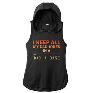 Funny Dad Jokes Database Dad Joke Lovers Ladies PosiCharge Tri-Blend Wicking Draft Hoodie Tank