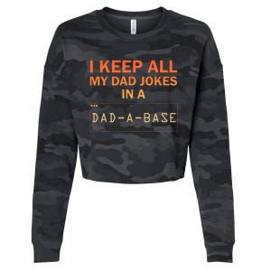 Funny Dad Jokes Database Dad Joke Lovers Cropped Pullover Crew