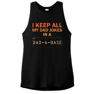 Funny Dad Jokes Database Dad Joke Lovers Ladies PosiCharge Tri-Blend Wicking Tank