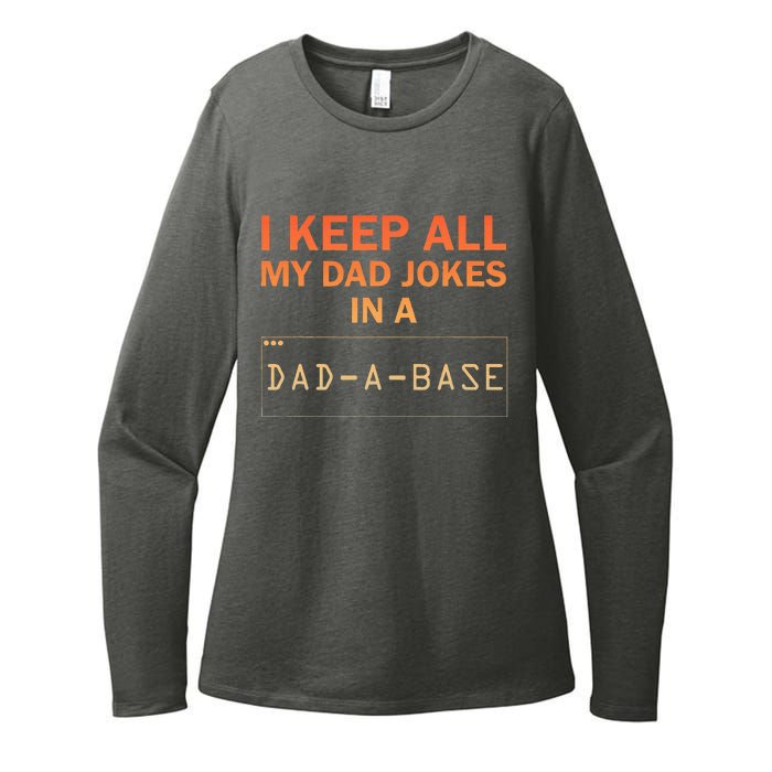 Funny Dad Jokes Database Dad Joke Lovers Womens CVC Long Sleeve Shirt