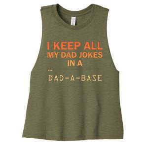 Funny Dad Jokes Database Dad Joke Lovers Women's Racerback Cropped Tank