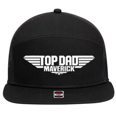 Fathers Day Jet Fighter Top Dad Maverick 7 Panel Mesh Trucker Snapback Hat