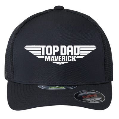 Fathers Day Jet Fighter Top Dad Maverick Flexfit Unipanel Trucker Cap