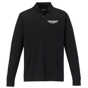 Fathers Day Jet Fighter Top Dad Maverick Performance Long Sleeve Polo