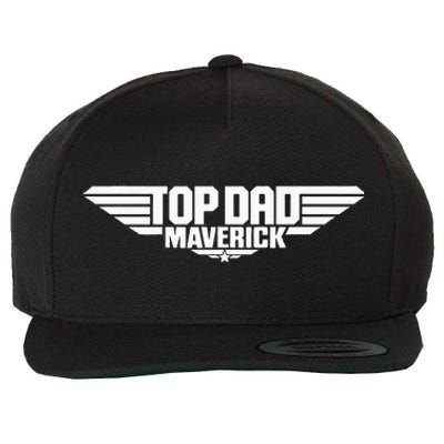 Fathers Day Jet Fighter Top Dad Maverick Wool Snapback Cap