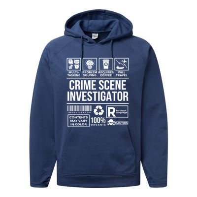 Forensic Detectives Job Skills For Crime Scene Investigator Gift Performance Fleece Hoodie